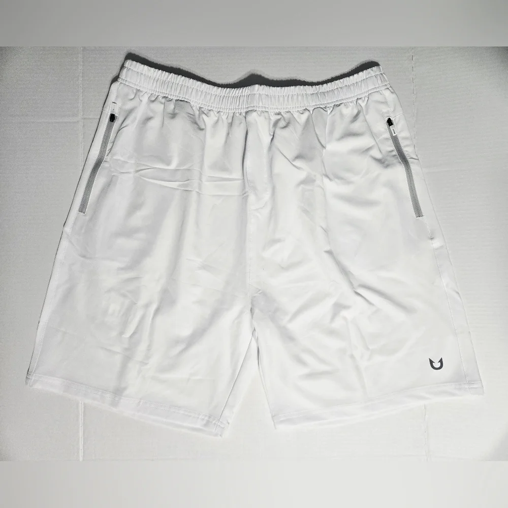 Northyard Men's Athletic Performance Shorts White Zip Pocket 2XL‎ NWT